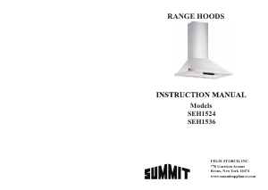 Manual Summit SEH1536 Cooker Hood