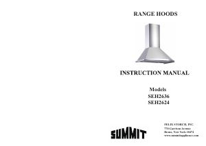 Manual Summit SEH2624 Cooker Hood