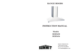 Manual Summit SEH3630 Cooker Hood