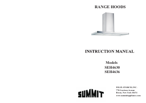 Manual Summit SEH4636 Cooker Hood