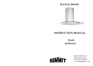 Manual Summit SEH5636G Cooker Hood