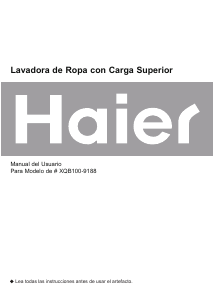 Manual de uso Haier XQB100-9188 Lavadora