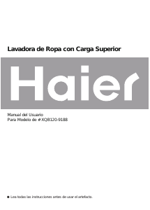 Manual de uso Haier XQB120-9188 Lavadora