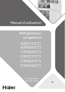 Mode d’emploi Haier C3FE737CMJ Réfrigérateur combiné