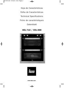 Manual Teka HDL 888 Oven
