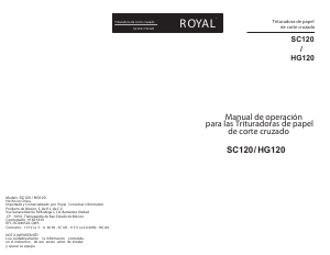Manual de uso Royal HG120 Destructora