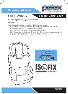 Manual Petex Premium 741 Car Seat