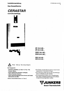 Bedienungsanleitung Junkers ZWR 18-3 AE 23 Gasboiler