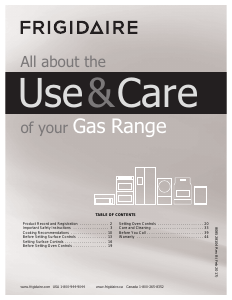 Manual Frigidaire FGGF3036TB Range