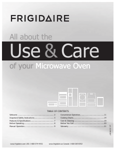 Manual Frigidaire FFCM0734LS Microwave