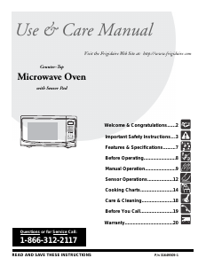 Manual Frigidaire FFMO1611LS Microwave