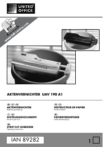 Bedienungsanleitung United Office UAV 190 A1 Aktenvernichter