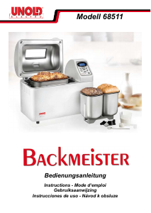 Manual Unold 68511 Backmeister Extra Bread Maker