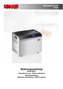 Bedienungsanleitung Unold 68615 Backmeister Skala Brotbackautomat