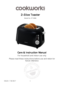 Manual Cookworks KT-208C Toaster