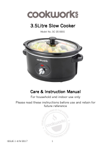 Manual Cookworks SC-35-0001 Slow Cooker