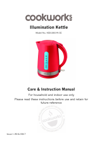 Manual Cookworks KE01301YA-CE Kettle