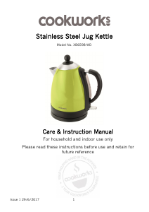 Manual Cookworks XB6598-WD Kettle