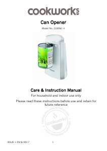 Manual Cookworks CO2061-V Can Opener