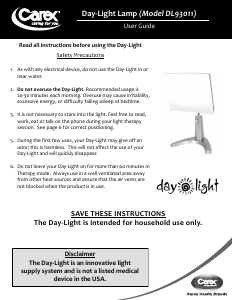 Manual Carex DL93011 Daylight Lamp