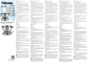 Handleiding Tristar KW-2436 Keukenweegschaal