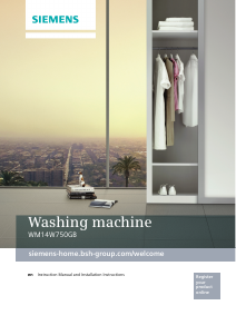 Manual Siemens WM14W750GB Washing Machine