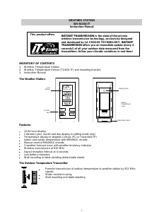 Manual La Crosse WS-9215U-IT Weather Station