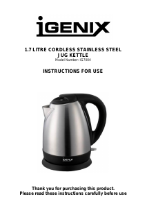 Manual Igenix IG7004 Kettle