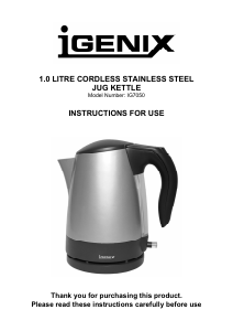 Manual Igenix IG7050 Kettle