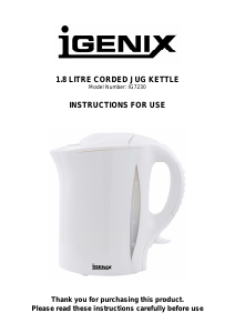 Manual Igenix IG7230 Kettle