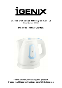 Manual Igenix IG7458 Kettle