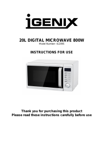 Manual Igenix IG2095 Microwave