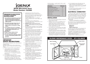 Manual Igenix IG2980 Microwave