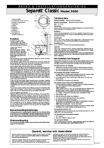 Handleiding Separett Classic 3000 Toilet