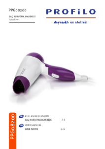 Manual Profilo PPG08200 Hair Dryer