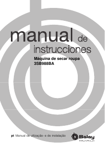Manual Balay 3SB988BA Máquina de secar roupa