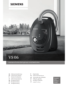 Manual Siemens VS06A111 Vacuum Cleaner