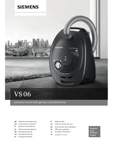 Manual Siemens VS06B110 Vacuum Cleaner