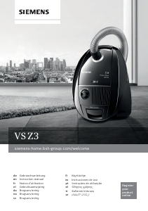 Manual de uso Siemens VSZ3A212 Aspirador