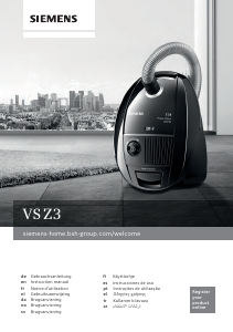 Manual Siemens VSZ3J110TR Vacuum Cleaner