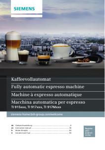 Manual Siemens TI915539DE Espresso Machine