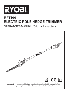 Manual Ryobi RPT400 Hedgecutter