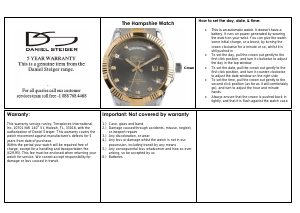 Handleiding Daniel Steiger Hampshire Horloge