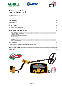 Bedienungsanleitung Garrett Euro Ace Metalldetektor