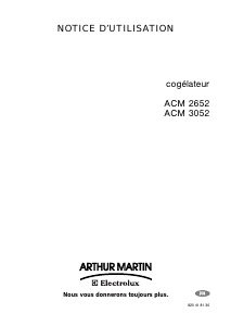 Mode d’emploi Arthur Martin-Electrolux ACM 2652 Congélateur