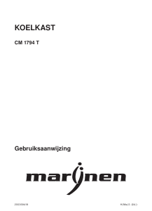 Handleiding Marijnen CM 1794 T Koelkast