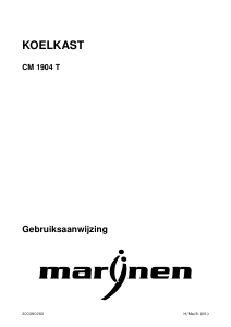 Handleiding Marijnen CM 1904 T Koelkast