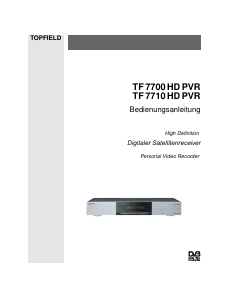 Bedienungsanleitung Topfield TF 7700 HD PVR Digital-receiver