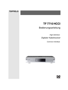 Bedienungsanleitung Topfield TF 7710 HCCI Digital-receiver