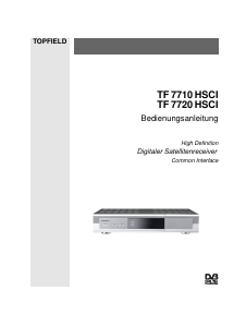 Bedienungsanleitung Topfield TF 7710 HD PVR Digital-receiver